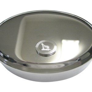 Etched Oval Cheetah Oval Trinket Jewelry Box